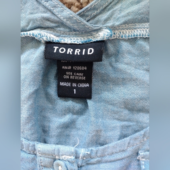 Torrid Blue Sleeveless Bottom Down Tank Top - Picture 6 of 12